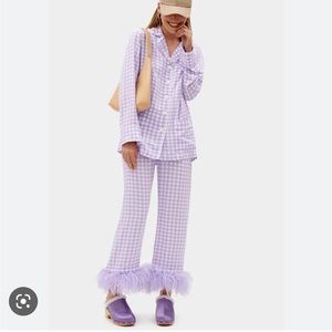 Daily Sleeper Party Pajamas with feathers in lavender  Vichy!